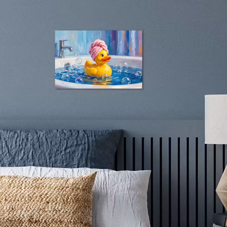 Creatief - Badeend - Kleurrijk poster papier klein -sfeer2