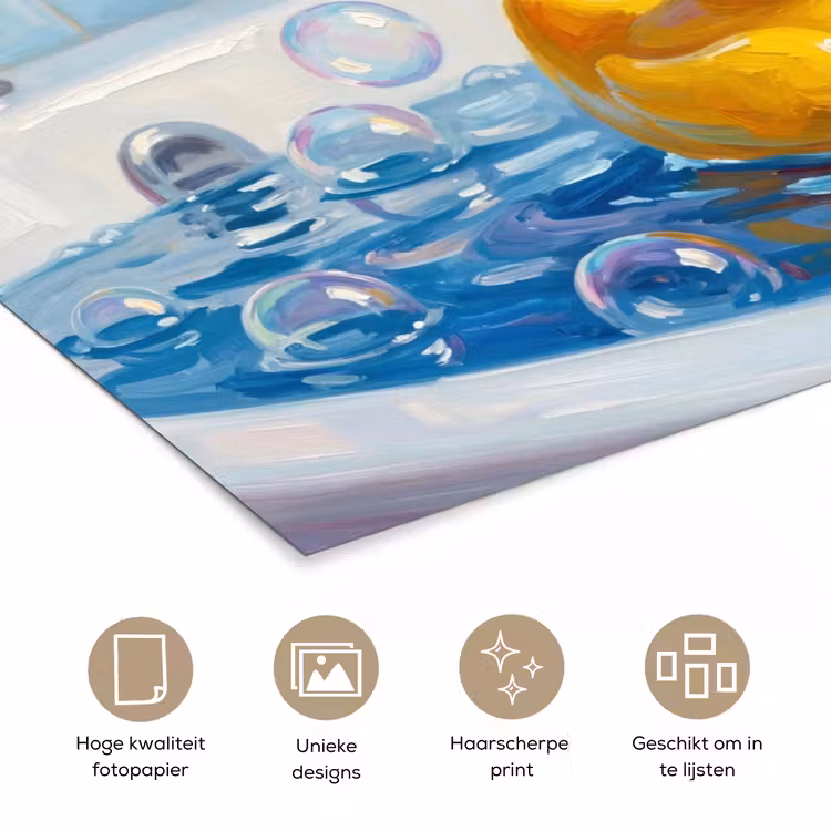Creatief - Badeend - Kleurrijk poster papier klein -closeup_NL
