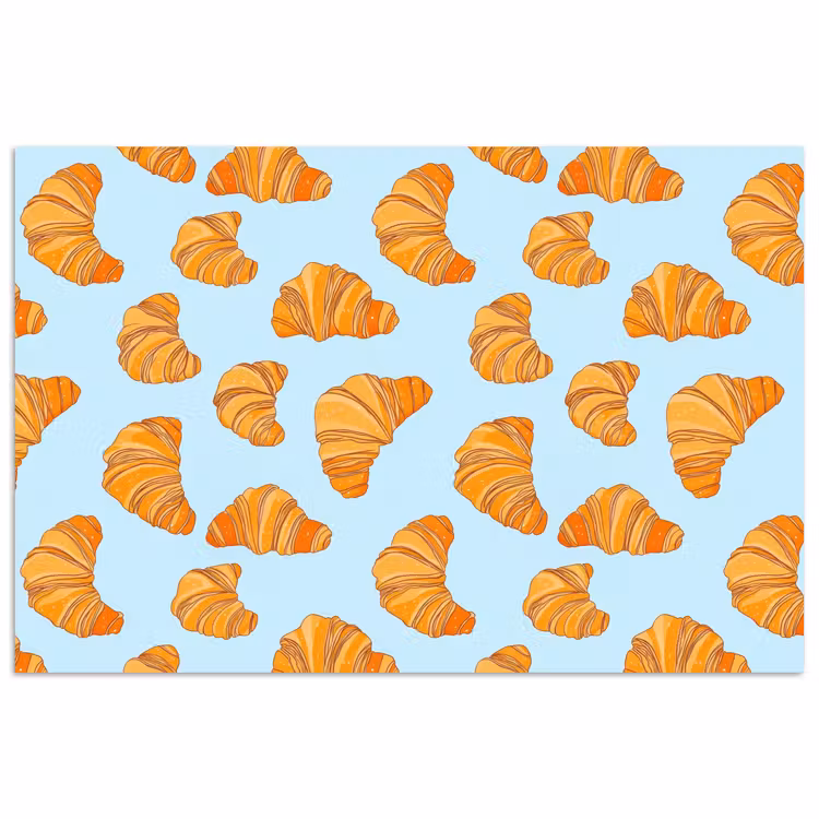 Croissant - Speels - Blauw poster papier klein 62 -3d