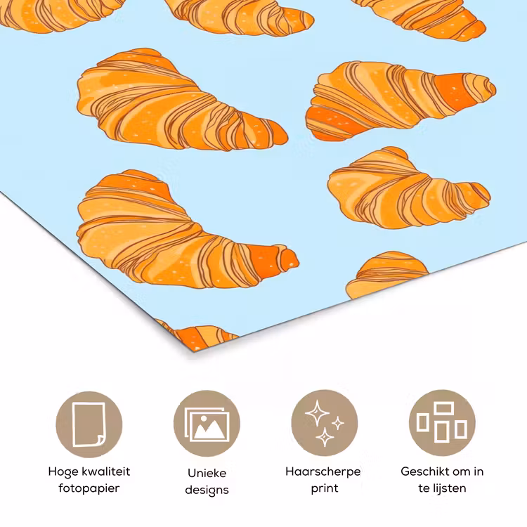 Croissant - Speels - Blauw poster papier klein 62 -closeup_NL
