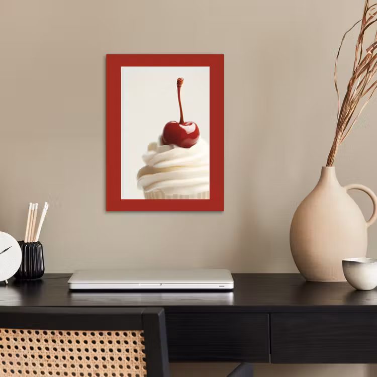 Cupcake - Kers - Rood poster papier klein -sfeer1