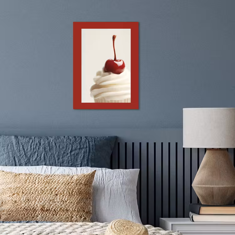 Cupcake - Kers - Rood poster papier klein -sfeer2