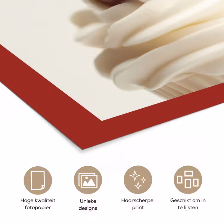 Cupcake - Kers - Rood poster papier klein -closeup_NL