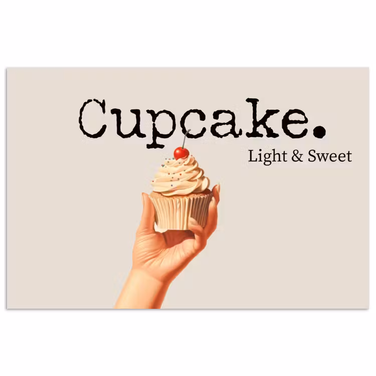 Cupcake - Zoet - Kers poster papier klein -3d