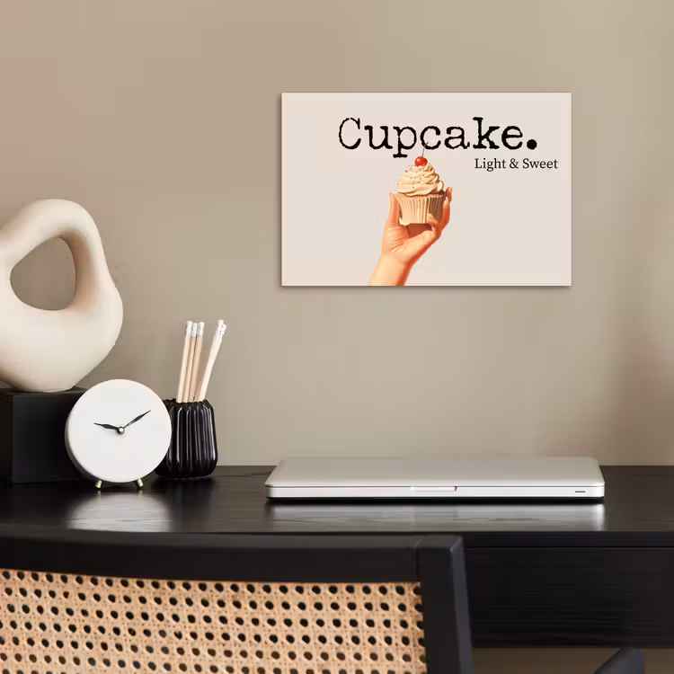 Cupcake - Zoet - Kers poster papier klein -sfeer1