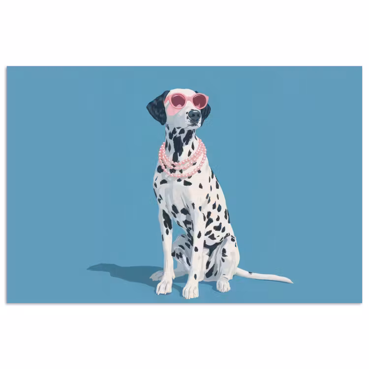 Dalmatiër - Zonnebril - Blauw poster papier klein -3d