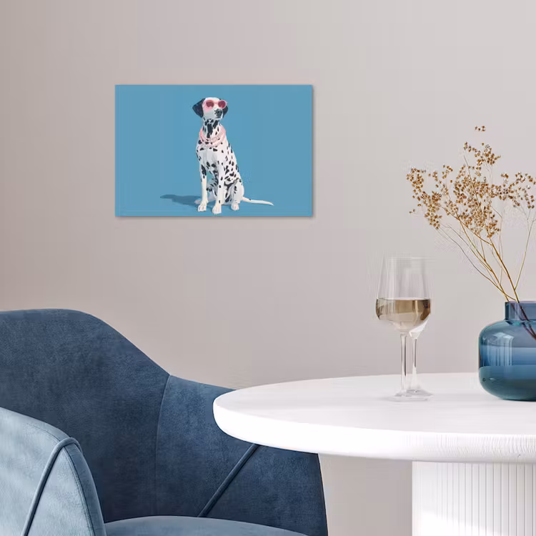 Dalmatiër - Zonnebril - Blauw poster papier klein -sfeer3
