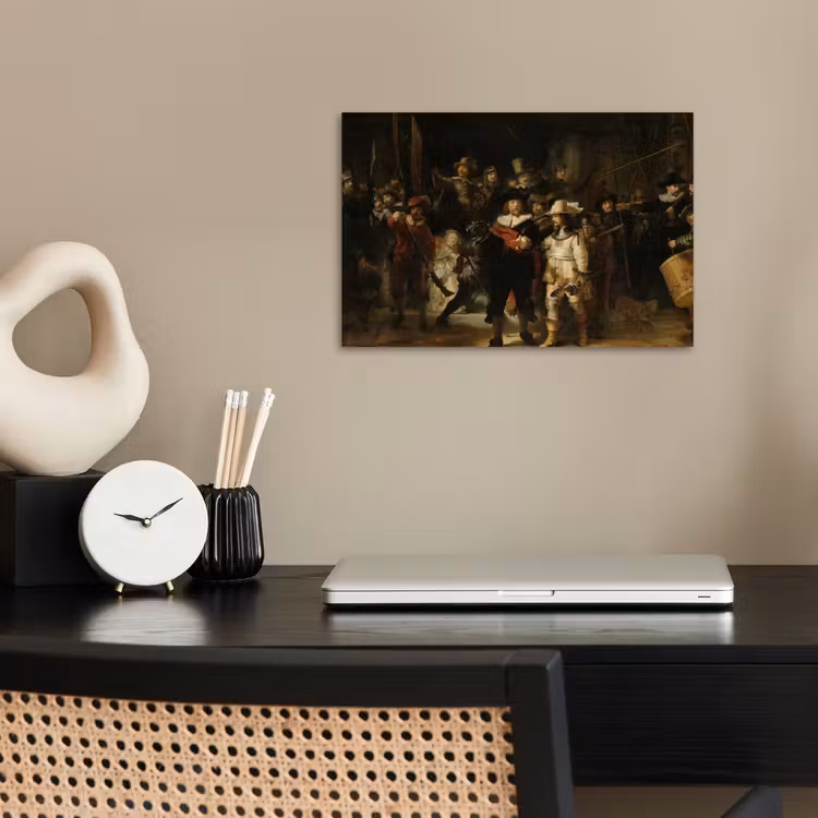 De Nachtwacht - Kunst - Oude meesters - Rembrandt poster papier klein -sfeer1