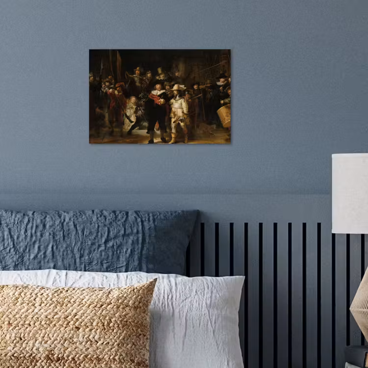 De Nachtwacht - Kunst - Oude meesters - Rembrandt poster papier klein -sfeer2