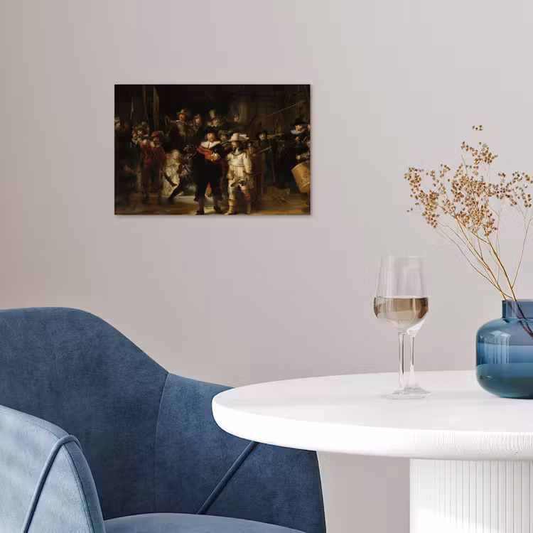 De Nachtwacht - Kunst - Oude meesters - Rembrandt poster papier klein -sfeer3