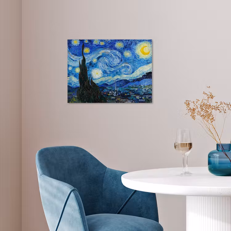De sterrennacht - Vincent van Gogh poster papier klein -sfeer3