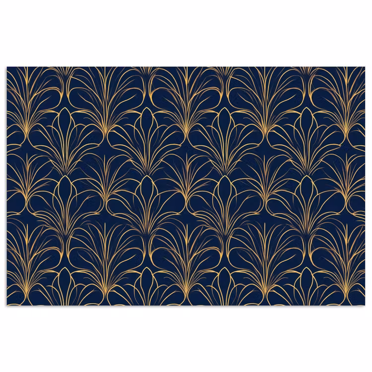 Deco - Waaier - Blauw poster papier klein 62 -3d