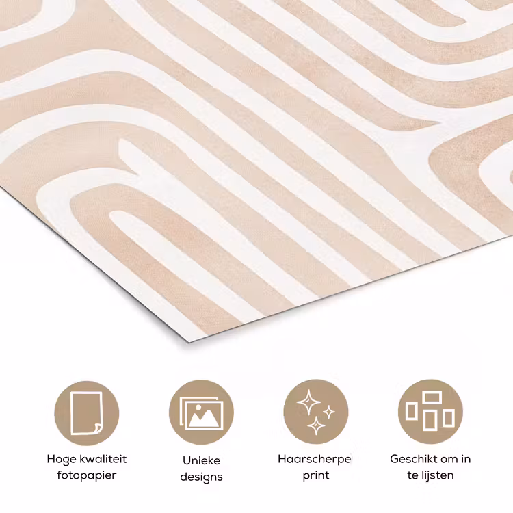 Decoratief - Labyrint - Beige poster papier klein -closeup_NL