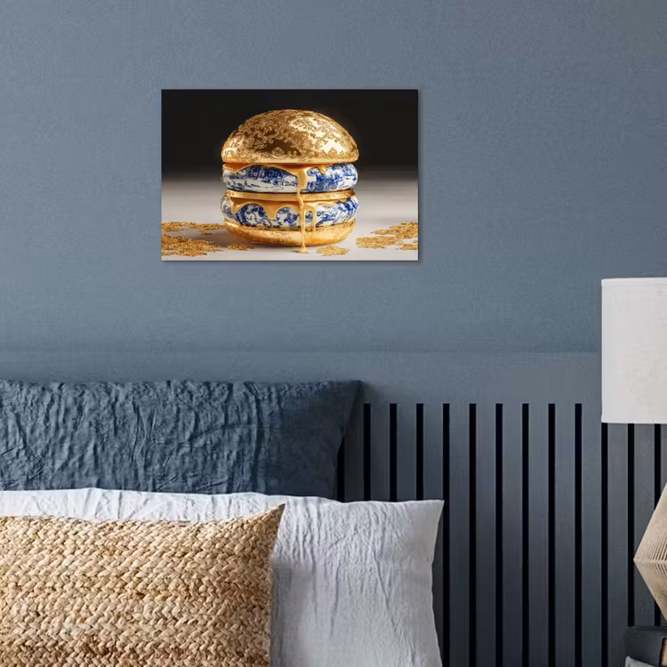 Delftsblauw - Goud - Burger poster papier klein -sfeer2