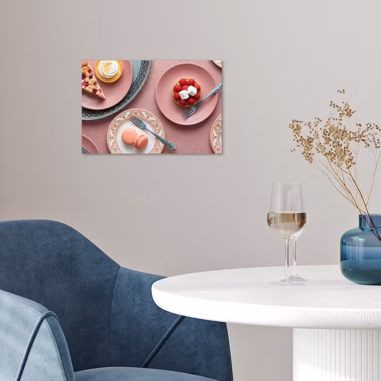 Dessert - Taart - Gebak - Zoet - Roze poster papier klein -sfeer3