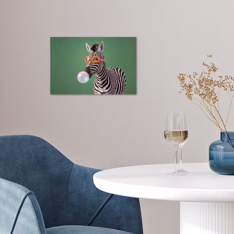 Dier - Bril - Bel - Modern - Groen poster papier klein -sfeer3