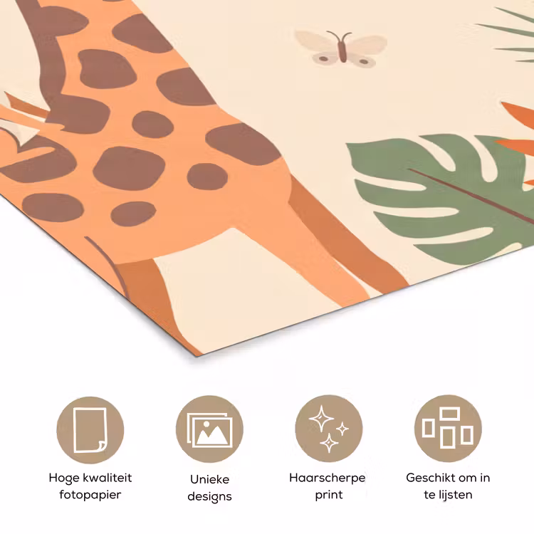 Dieren - Tropisch - Safari - Kleurrijk poster papier klein -closeup_NL