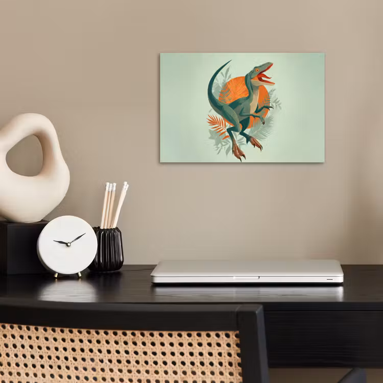 Dino - Bladeren - Grafisch - Groen poster papier klein -sfeer1