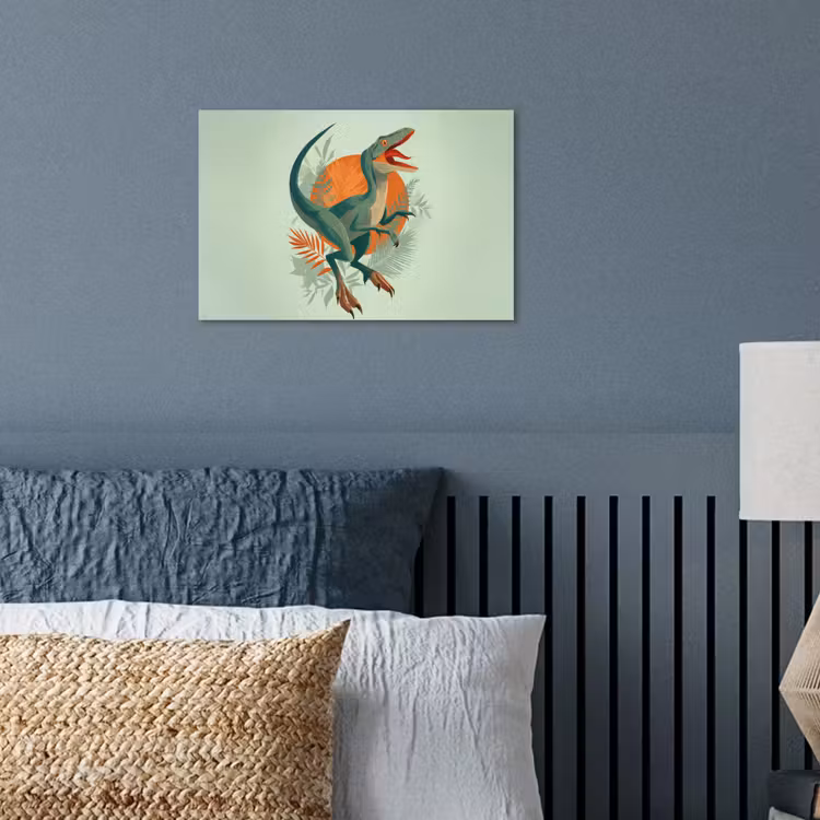 Dino - Bladeren - Grafisch - Groen poster papier klein -sfeer2