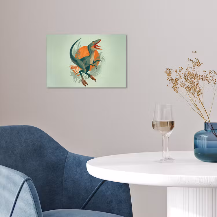 Dino - Bladeren - Grafisch - Groen poster papier klein -sfeer3