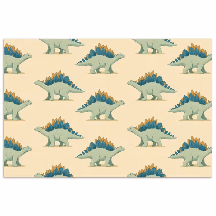 Dino - Patroon - Groen poster papier klein 62 -3d
