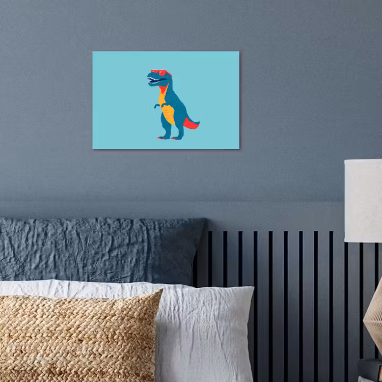 Dinosaurus - Blauw - Zonnebril poster papier klein -sfeer2