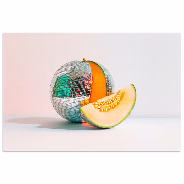 Disco - Discobal - Meloen - Pastel poster papier klein -3d