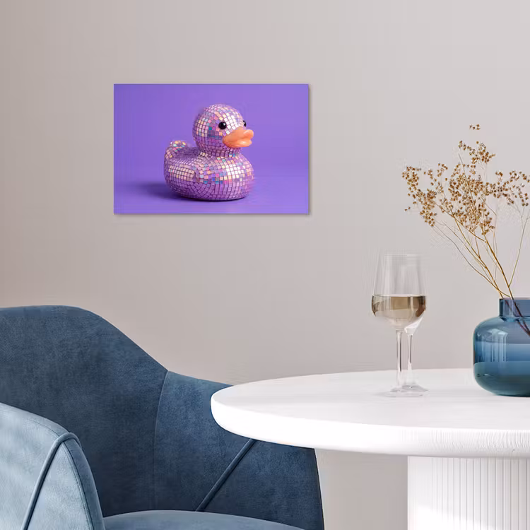 Disco - Eend - Paars poster papier klein -sfeer3
