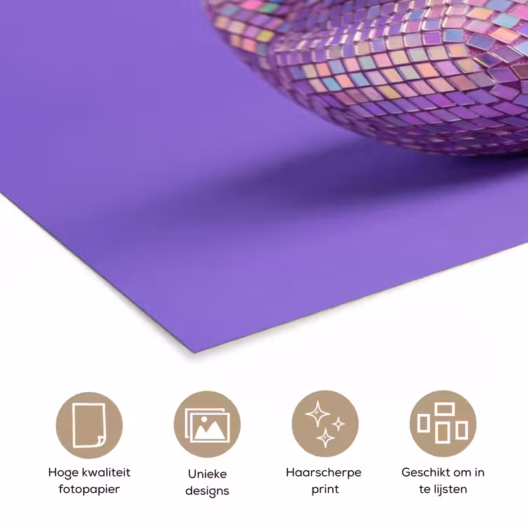 Disco - Eend - Paars poster papier klein -closeup_NL