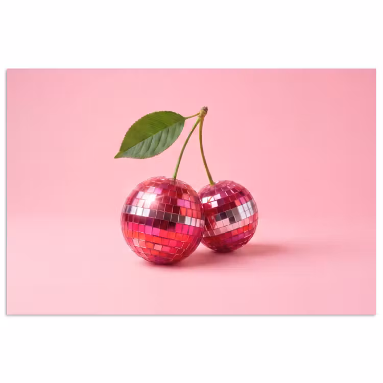 Disco - Kersen - Roze poster papier klein -3d