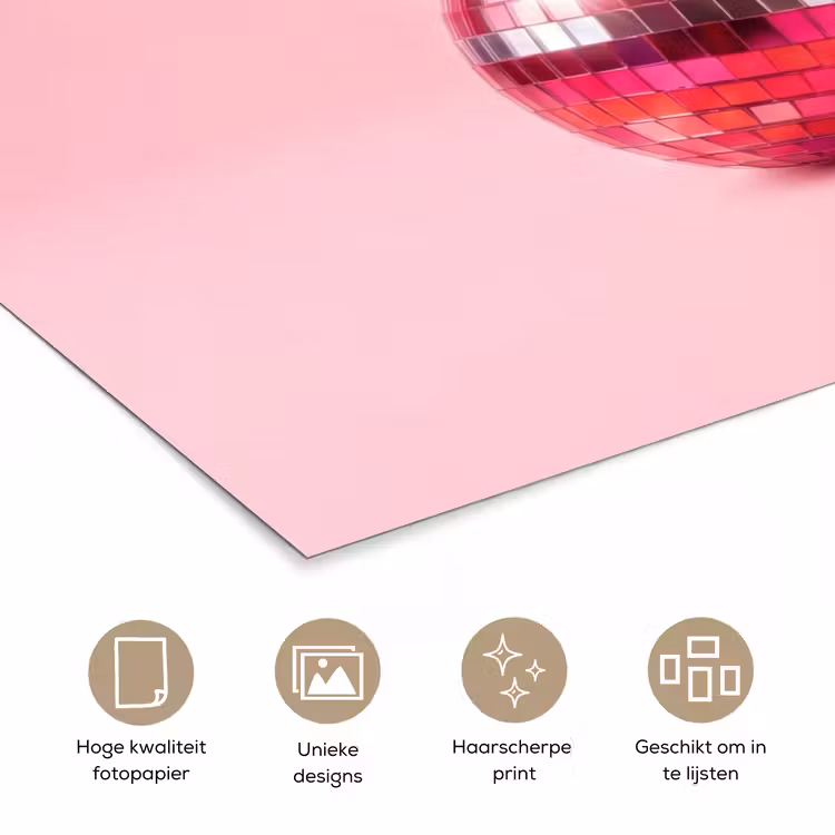 Disco - Kersen - Roze poster papier klein -closeup_NL
