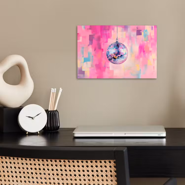 Discobal - Pink - Verf poster papier klein -sfeer1