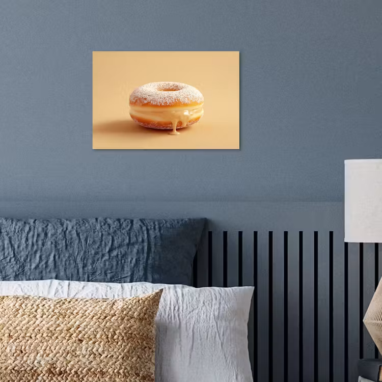 Donut - Romig - Poedersuiker - Beige poster papier klein -sfeer2