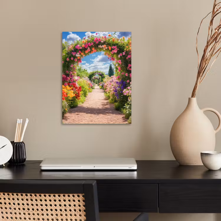 Doorkijk - Bloemen - Kleurrijk - Natuur poster papier klein -sfeer1