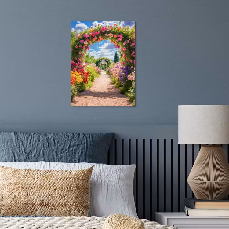 Doorkijk - Bloemen - Kleurrijk - Natuur poster papier klein -sfeer2