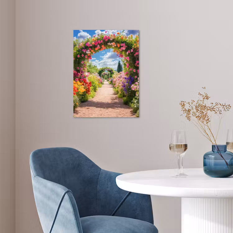 Doorkijk - Bloemen - Kleurrijk - Natuur poster papier klein -sfeer3