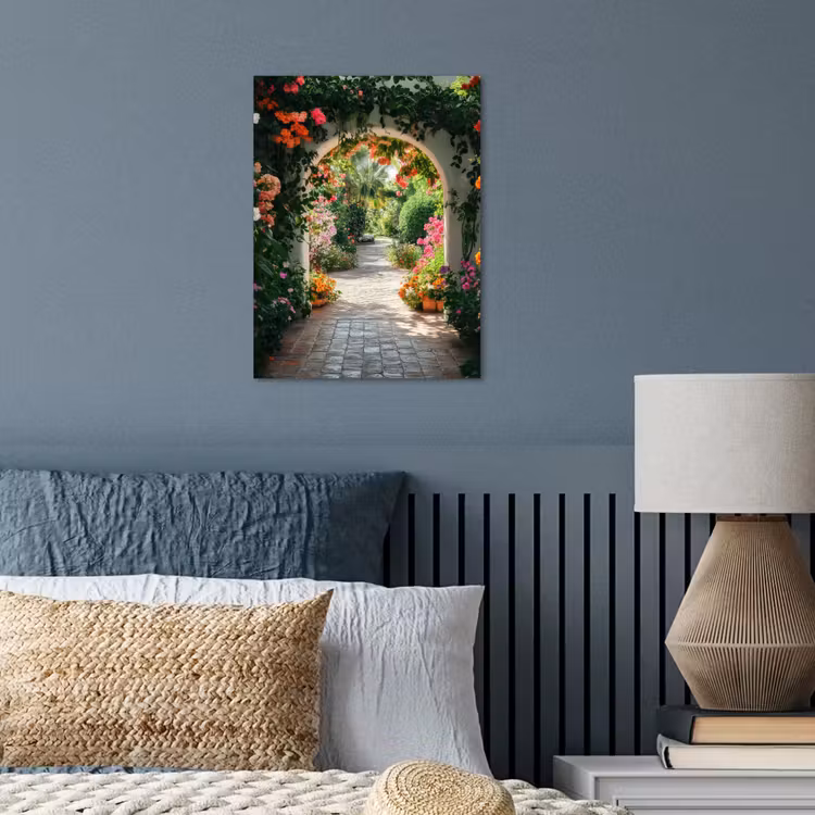 Doorkijk - Bloemen - Natuur - Bloementuin poster papier klein -sfeer2