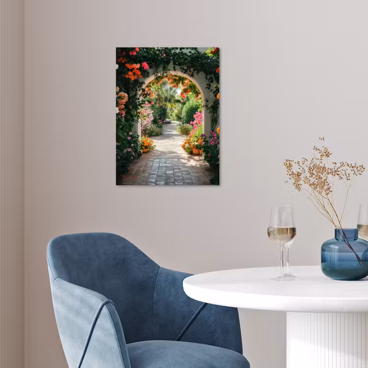 Doorkijk - Bloemen - Natuur - Bloementuin poster papier klein -sfeer3
