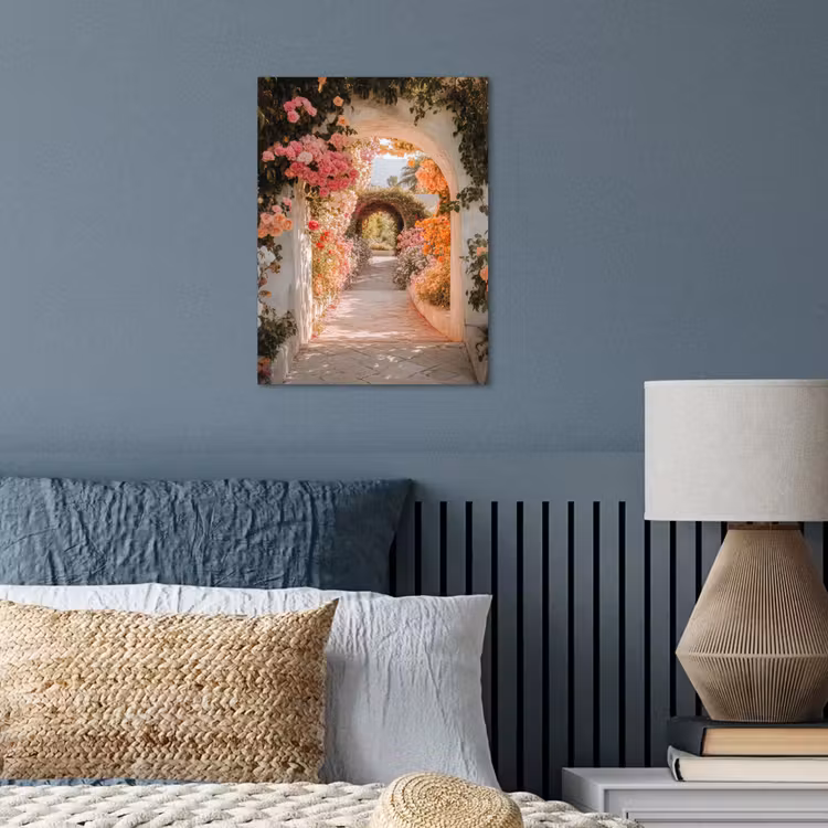 Doorkijk - Boog - Bloemen - Pastel poster papier klein -sfeer2