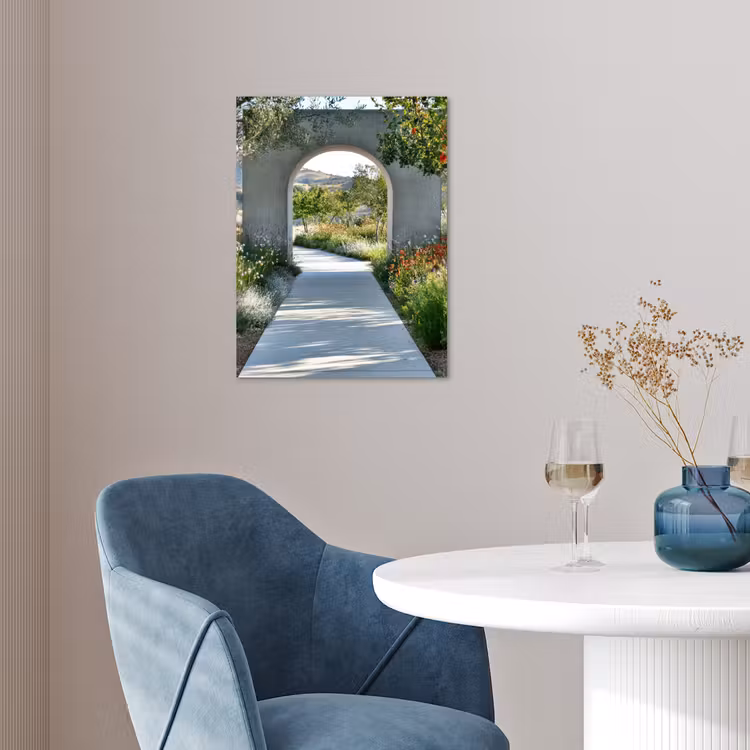 Doorkijk - Pad - Beton - Landschap poster papier klein -sfeer3