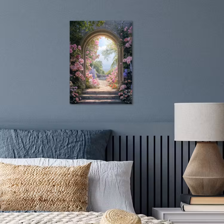 Doorkijk - Rozen - Vintage - Bloemen poster papier klein -sfeer2