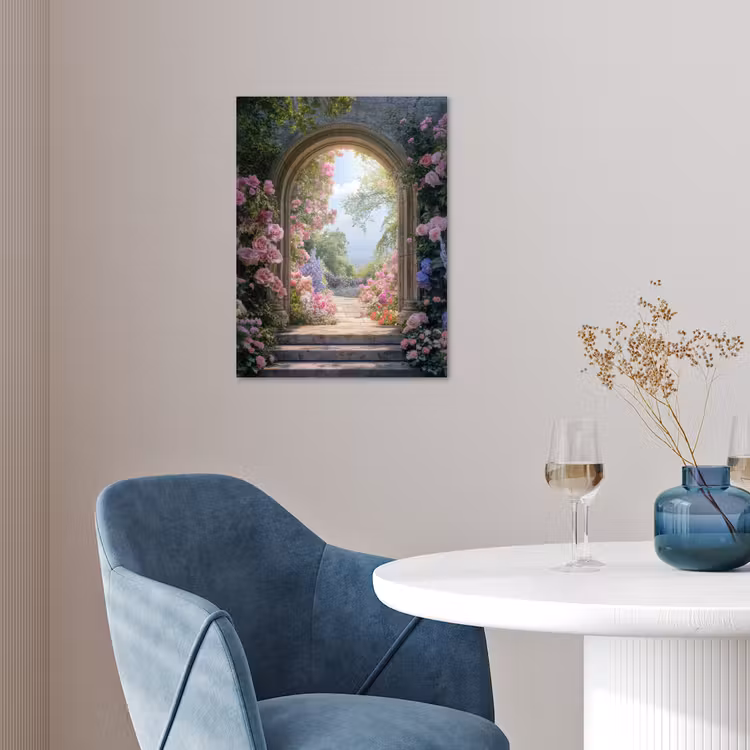 Doorkijk - Rozen - Vintage - Bloemen poster papier klein -sfeer3