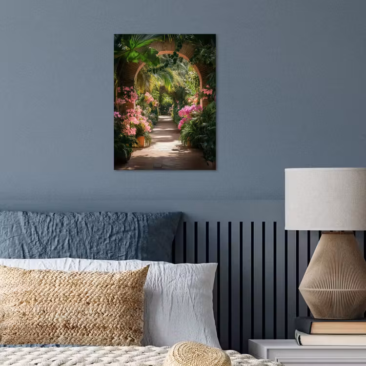 Doorkijk - Tropisch - Bloemen - Natuur poster papier klein -sfeer2