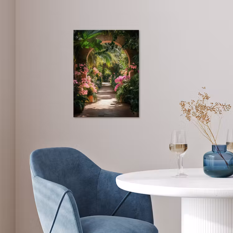 Doorkijk - Tropisch - Bloemen - Natuur poster papier klein -sfeer3