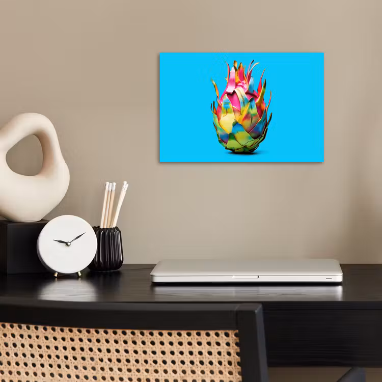 Drakenfruit - Blauw - Levendig poster papier klein -sfeer1