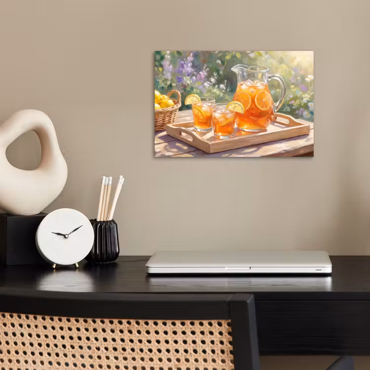 Drank - Citroen - Zomer - Tuin - Geel poster papier klein -sfeer1