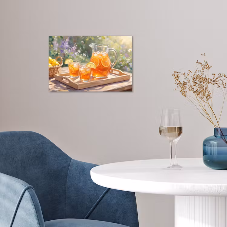 Drank - Citroen - Zomer - Tuin - Geel poster papier klein -sfeer3