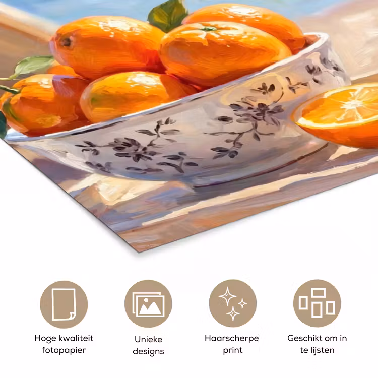 Drank - Glazen - Strand - Zomer - Oranje poster papier klein -closeup_NL