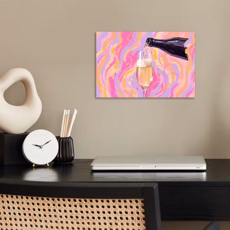 Drank - Inschenken - Feest - Abstract - Roze poster papier klein -sfeer1