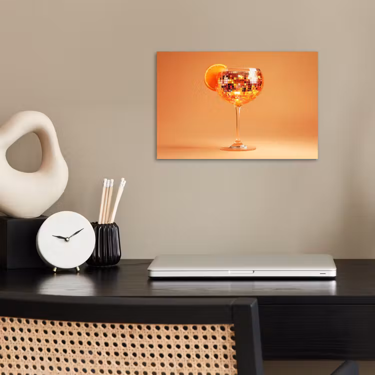 Drank - Oranje - Glitter - Disco poster papier klein -sfeer1